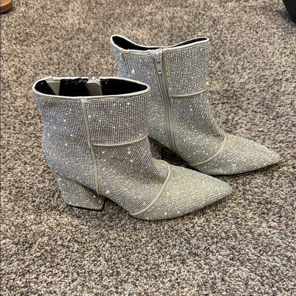 a new day Sparkling Silver Ankle Booties